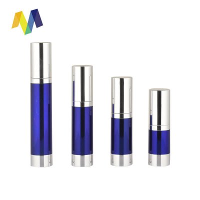 5ML 10ML 12ML 15ML Silver Lid Blue Skin Care Cream Packaging Airless Pump Bottle