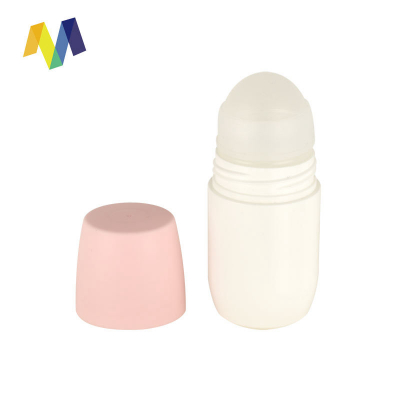 Hot Sale 60ml White Empty Plastic Roll On Antiperspirant Bottle With Pink Lid